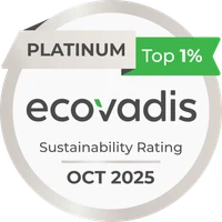 EcoVadis Platinum sustainability rating, top 1%, October 2025